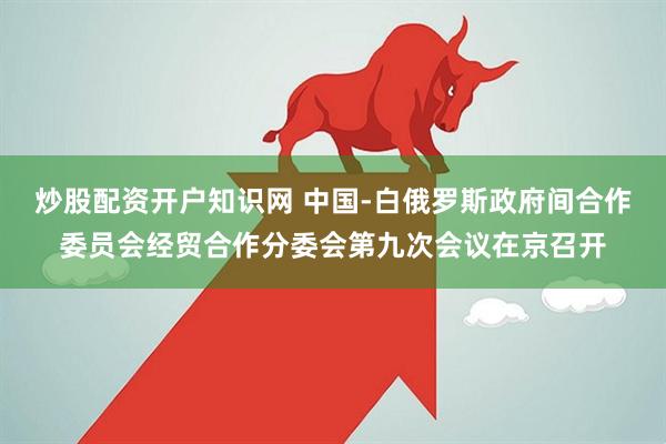 炒股配资开户知识网 中国-白俄罗斯政府间合作委员会经贸合作分委会第九次会议在京召开
