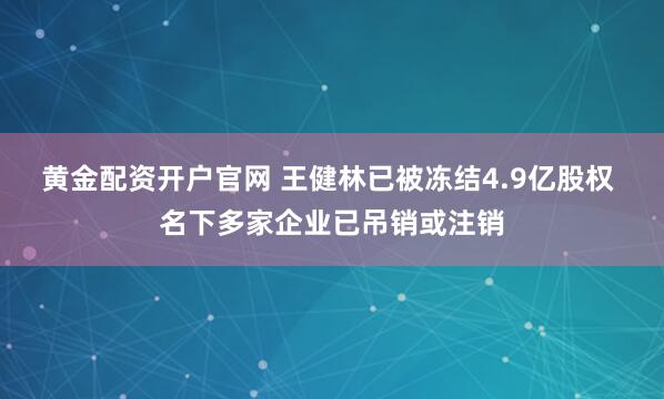 黄金配资开户官网 王健林已被冻结4.9亿股权 名下多家企业已吊销或注销