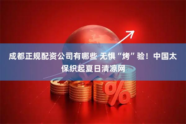 成都正规配资公司有哪些 无惧“烤”验！中国太保织起夏日清凉网